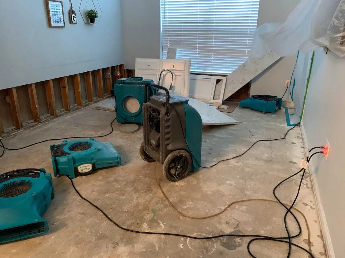 Dehumidifier in flood-cut room for Water Extraction & Removal in Vernon